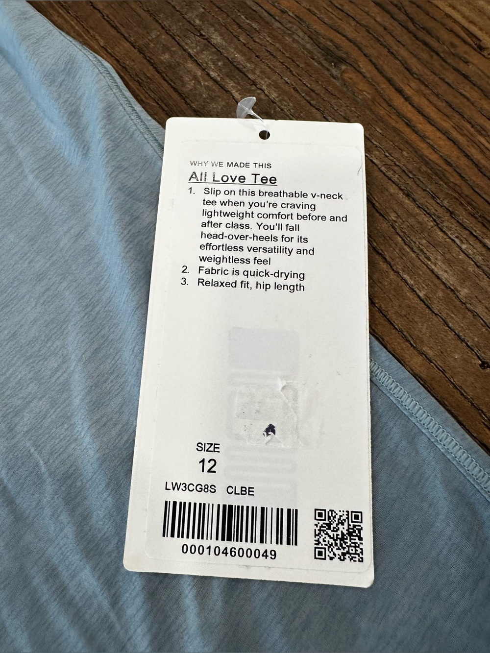 lululemon athletica Light Blue V-Neck Short Sleeve Tee - Picture 2 of 7